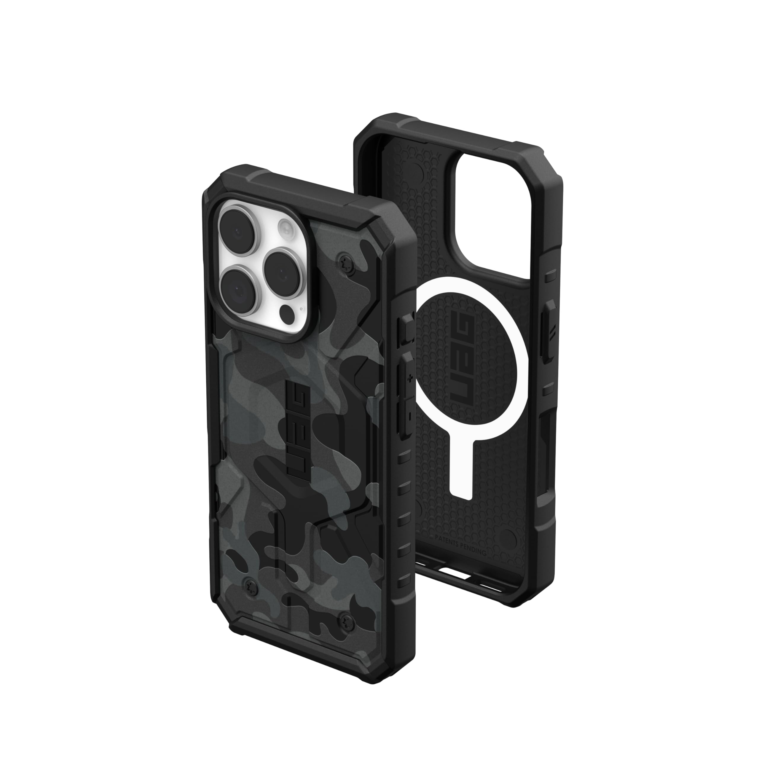 Urban Armor Gear TPU+PC UAG Pathfinder SE Mag-Safe Compatible, Rugged Lightweight Shockproof Protective Case/Cover Designed for iPhone 16 Pro (6.1-inch, 2024)-Midnight Camo