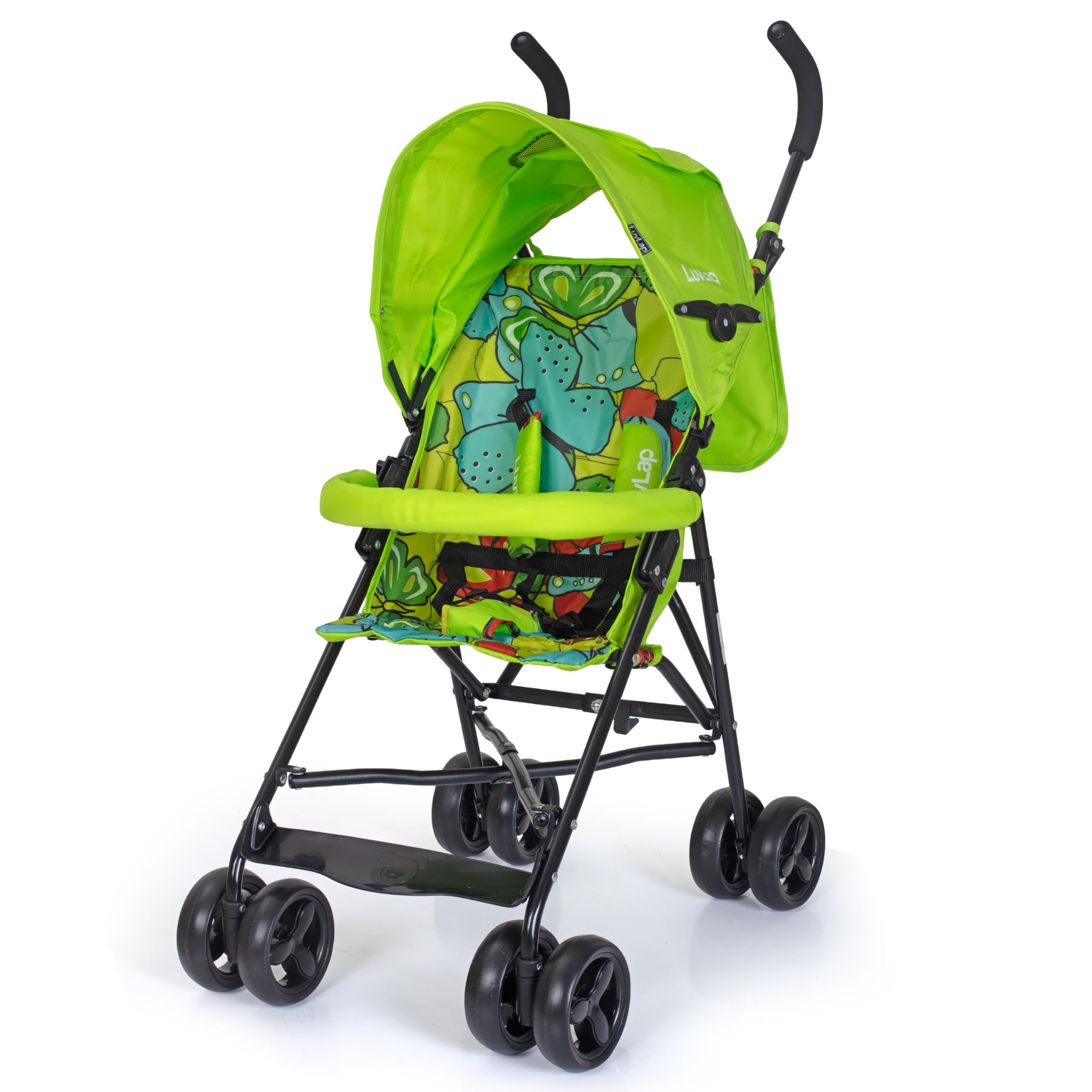 LuvLap Tutti Fruti Baby Stroller/Buggy, Lightweight, Compact & Travel Friendly Baby Pram for 6-36 Months, 5 Point Safety Harness, Adjustable seat Recline, Extendable Canopy, Upto 15Kg (Green)-picture-11