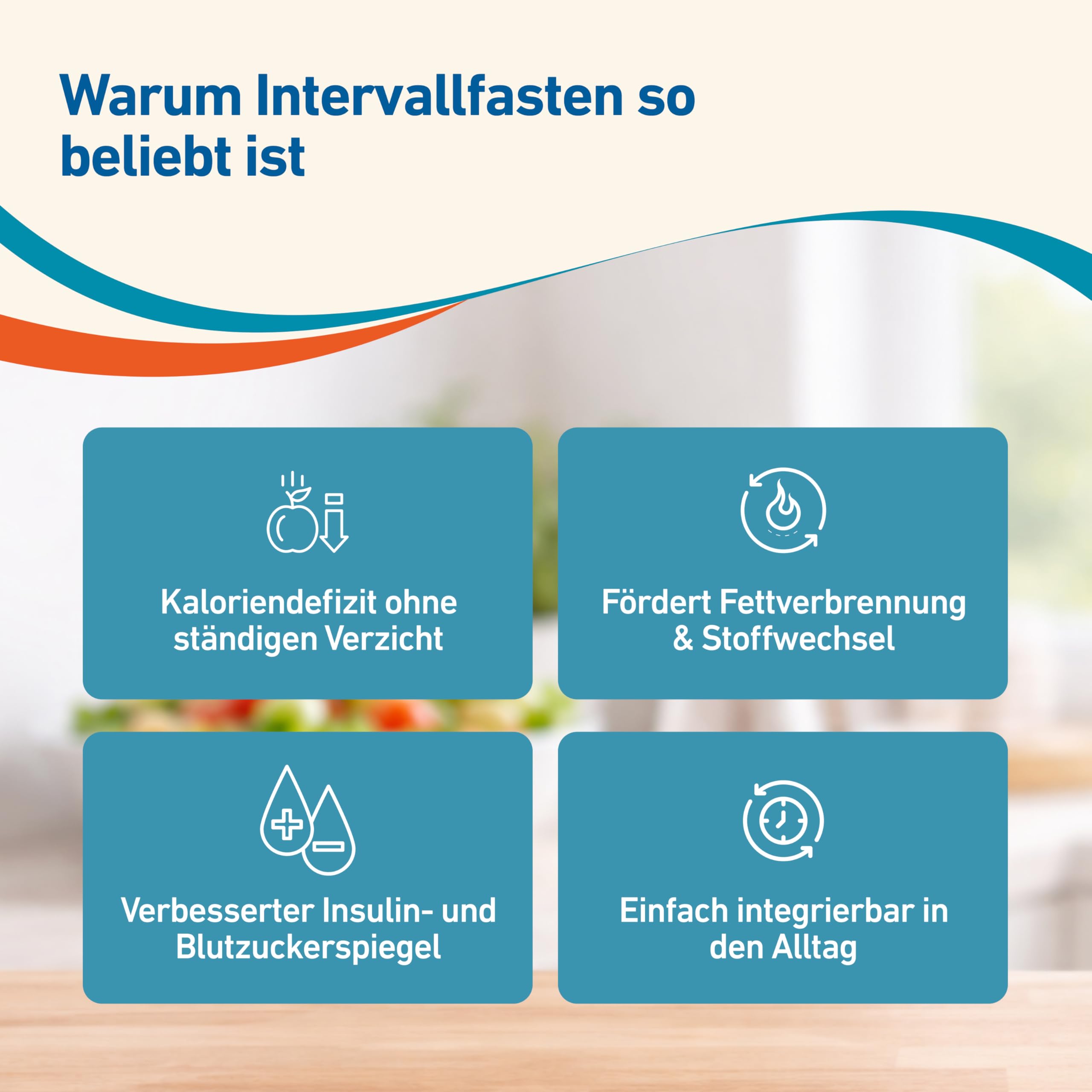 Intervall 5:2 Kombi zur Gewichtsreduktion beim Intervallfasten | Unterstützt die 5:2 Intervallfasten-Methode (5 Essenstage, 2 Fastentage) mit Fettbindung und Sättigungsgefühl.