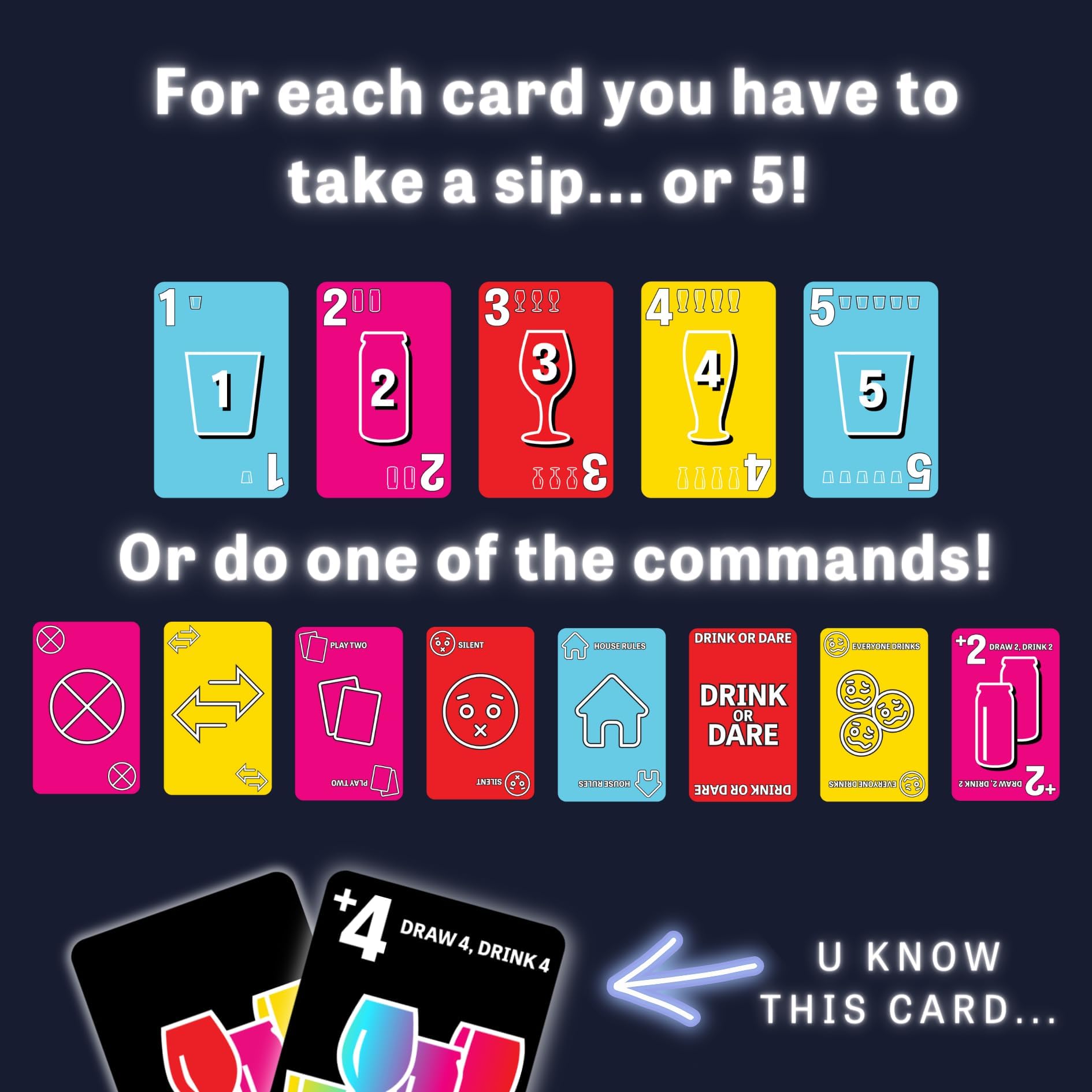 One Drink - Drinking Game for Parties - Fun and Easy Card Game for Game Nights