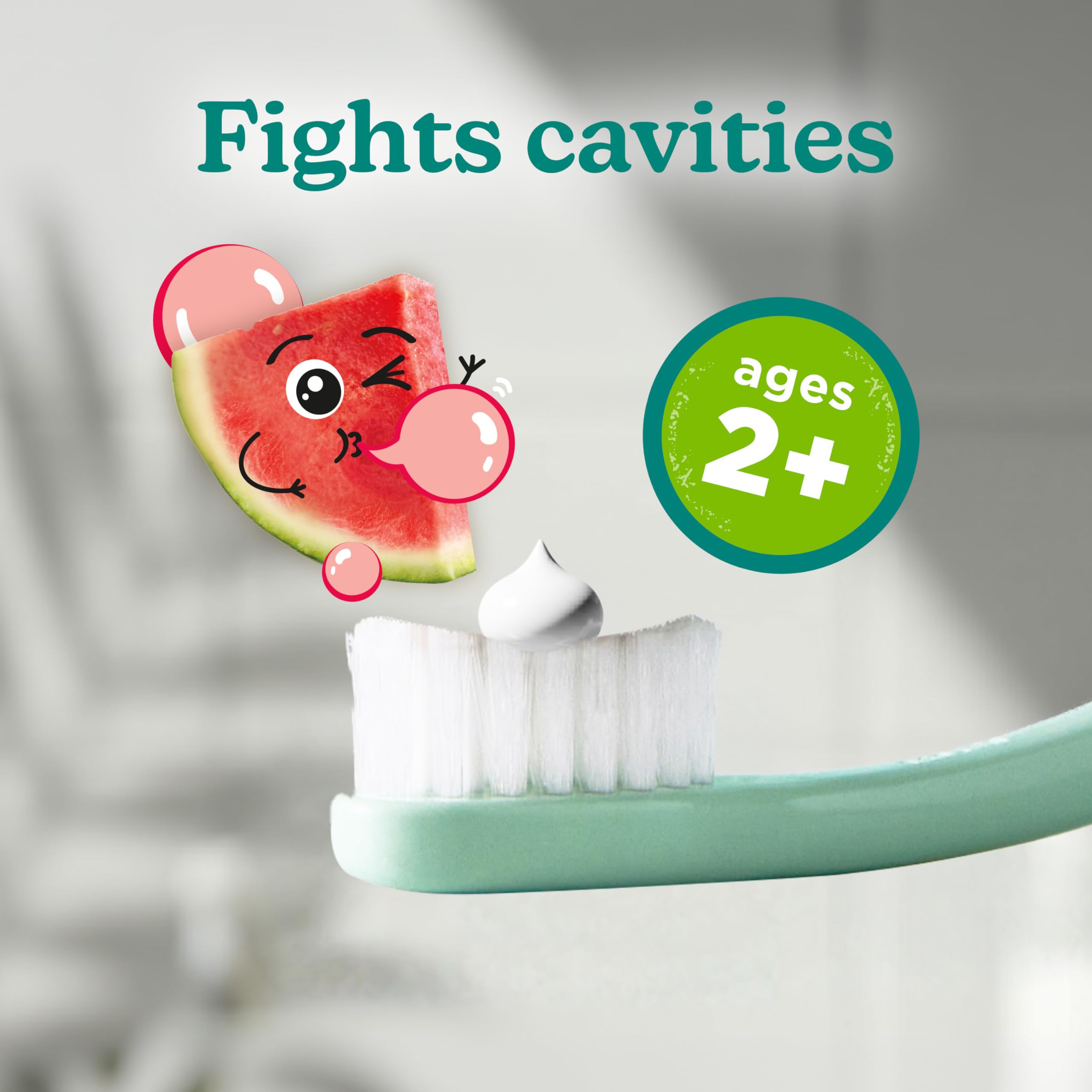 Tom's of Maine Natural Kids Fluoride Toothpaste, Watermelon, 3 Pack, 5.1 oz view 3