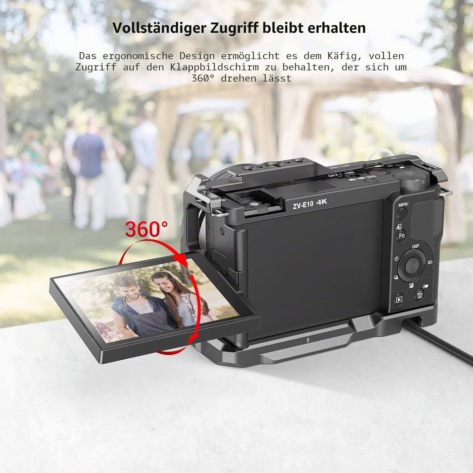 SMALLRIG ZV-E10 Käfig mit Griff und integrierter Schnellwechselplatte für AR-ca Swiss, Cage mit Grip für Sony ZV-E10-3538B