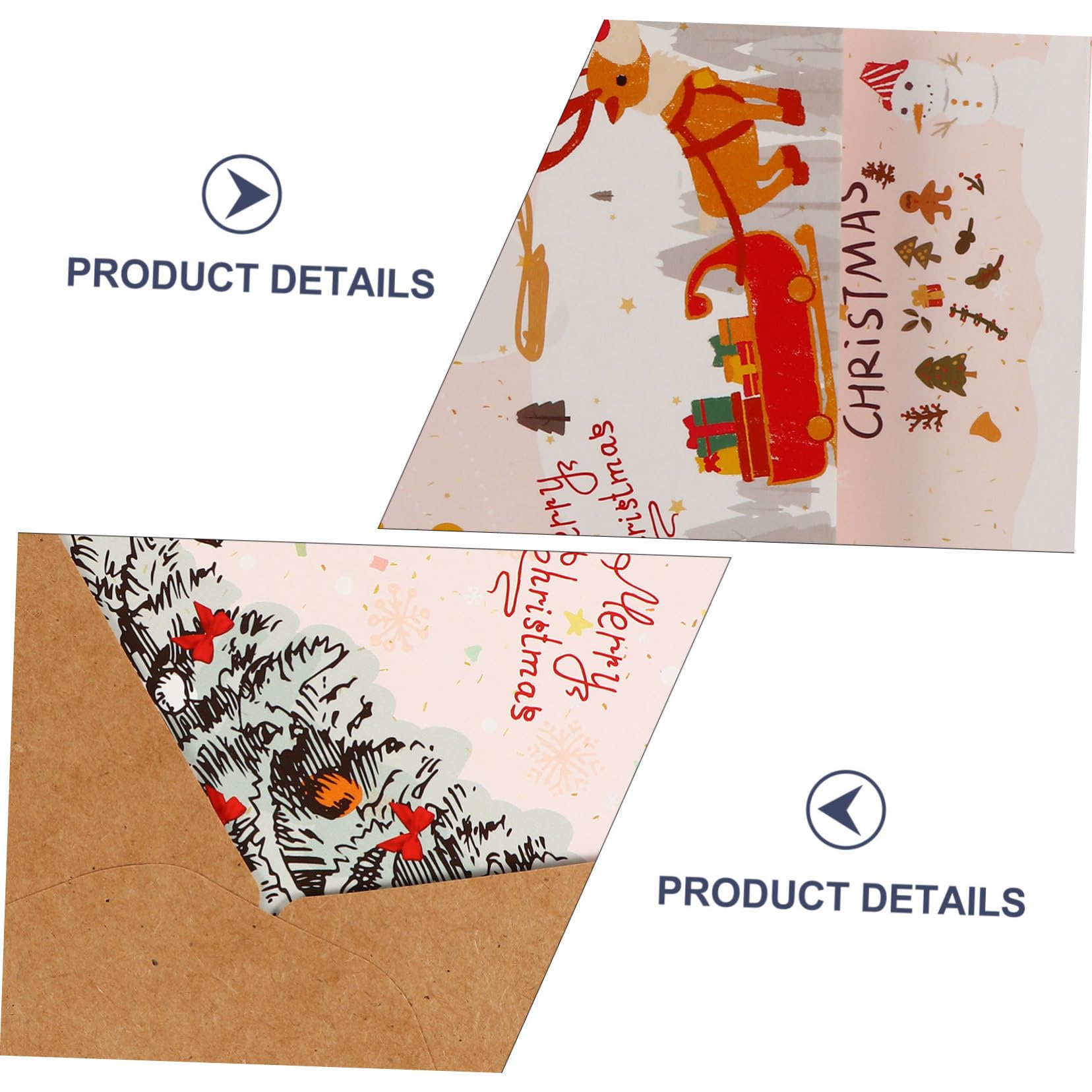 NUOBESTY 3 Sets 8-teiliges Grußkarten-set Friedliche Weihnachtskarten Umschlag Weihnachtspapierkarten Für Geburtstagsfeiertagssegen