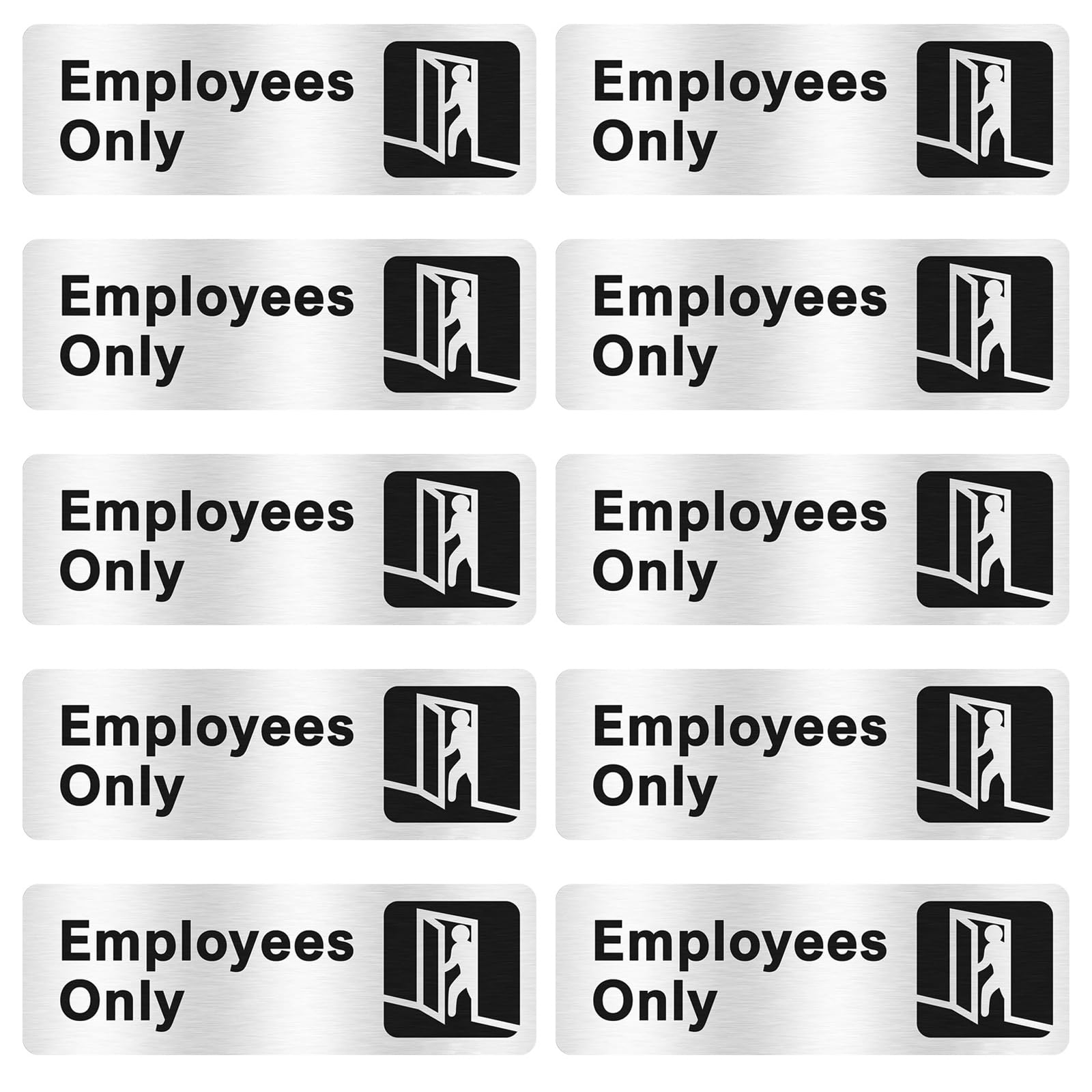Xjdzineq 10Pcs Employee Restricted Area Signs Practical Stainless Steel Offices Indicators for Clear Communication Employee Markers