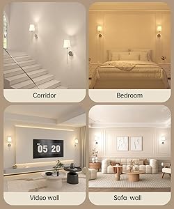 CASGAL Battery Operated Wall Sconce Set of 2,Rechargeable Wall Lights with Dimmable Detachable Bulbs and Remote,15 Colors Wireless Wall Lamps for Bedroom Living Room Hallway,Nickel(2 Pack)