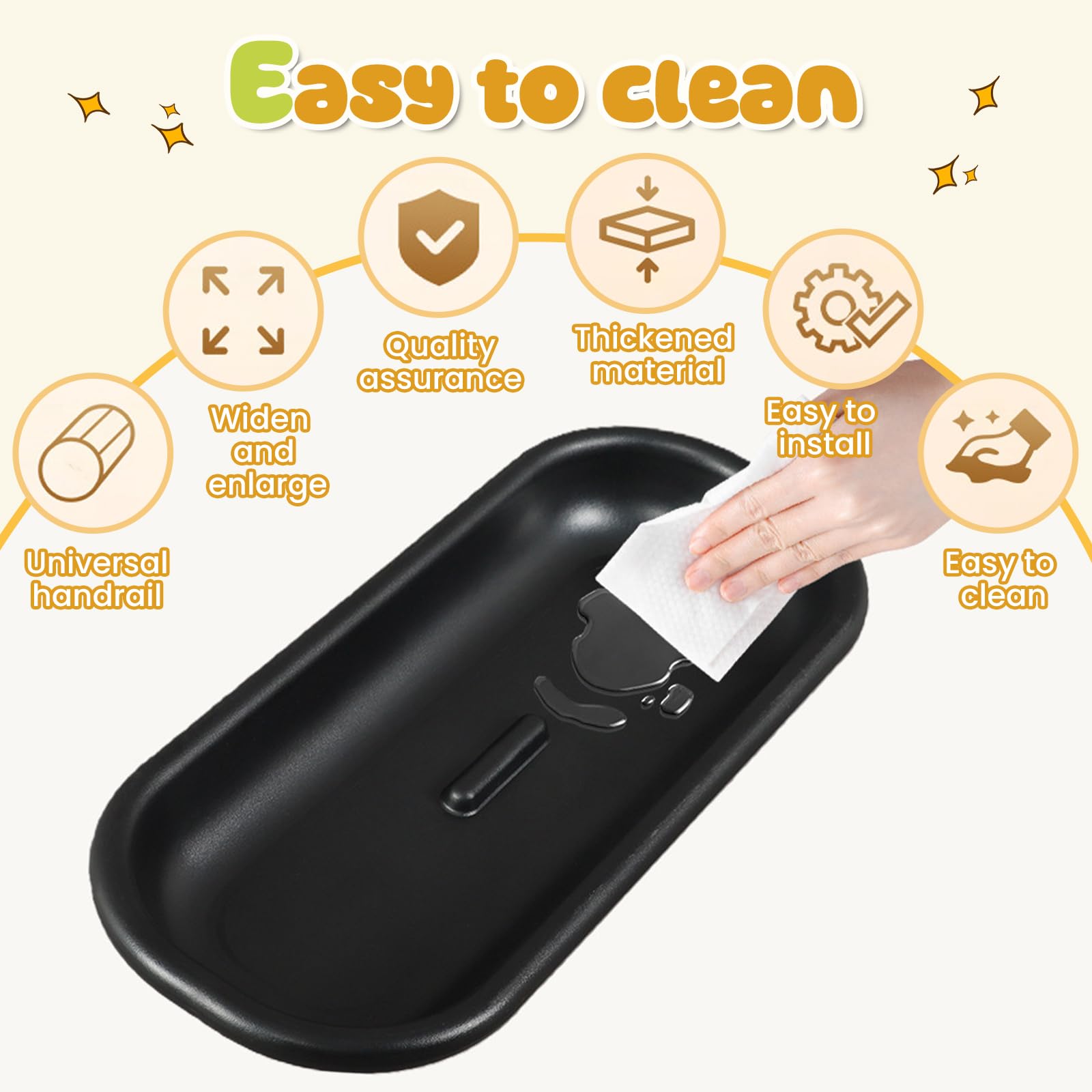Bandeja para Cochecito de Bebé, Gran Capacidad Bandeja para Aperitivos, Bandeja para Refrigerios para Cochecitos con Clip Ajustable, para la Mayoría de Los Cochecitos con Barandillas