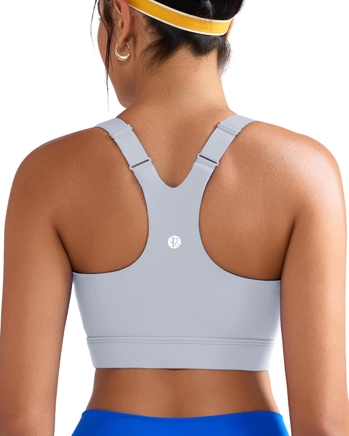 RUNNING GIRL Sports Bra for Women,Adjustable Straps Molded Cup High Impact Sports Bra with Sewn in Pads