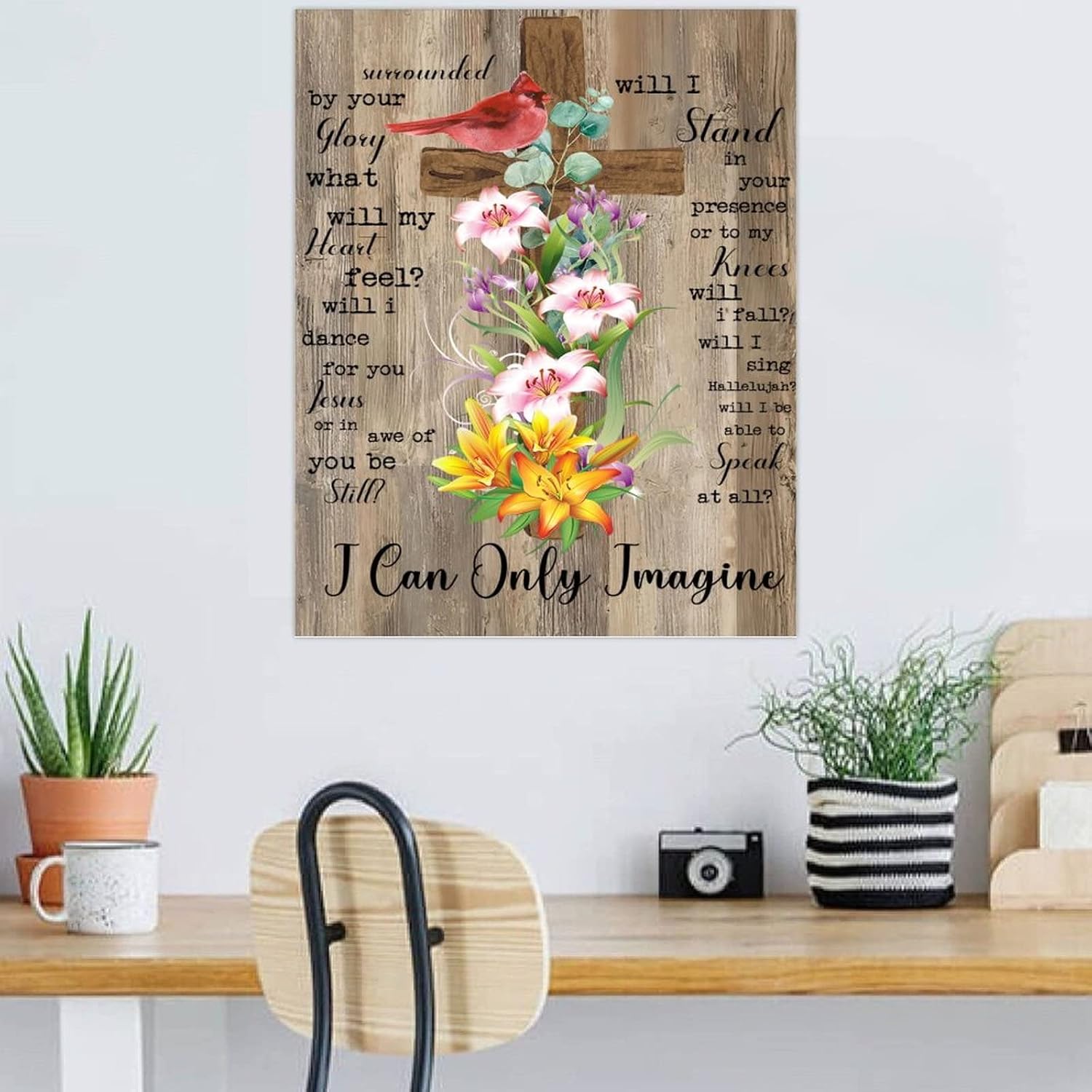 I Can Only Imagine Motivational Wall Décor Wooden Wall Signs 16x20 Inch Surrounded by Your Glory Rustic Wall Art Wood Plaque with Inspirational Quote Home Decor for Living Room Office