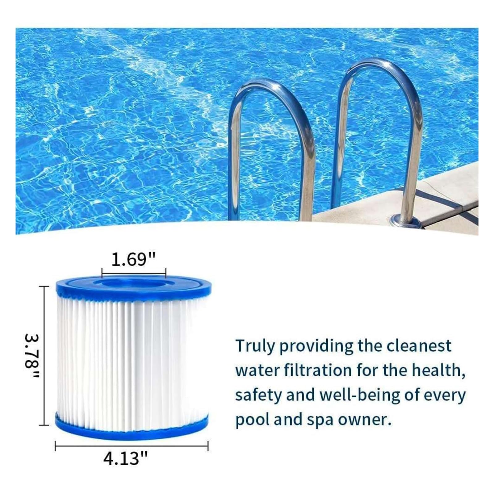 SRFCGPFFV Cartouche De Filtre De Piscine De Type VII, Compatible avec Intex, Type D 530GPH 58283E, Compatible avec Bestway, 58385E, Compatible avec SFS-350 600 RP-350 400 600 RX-600(VII-2PCS)