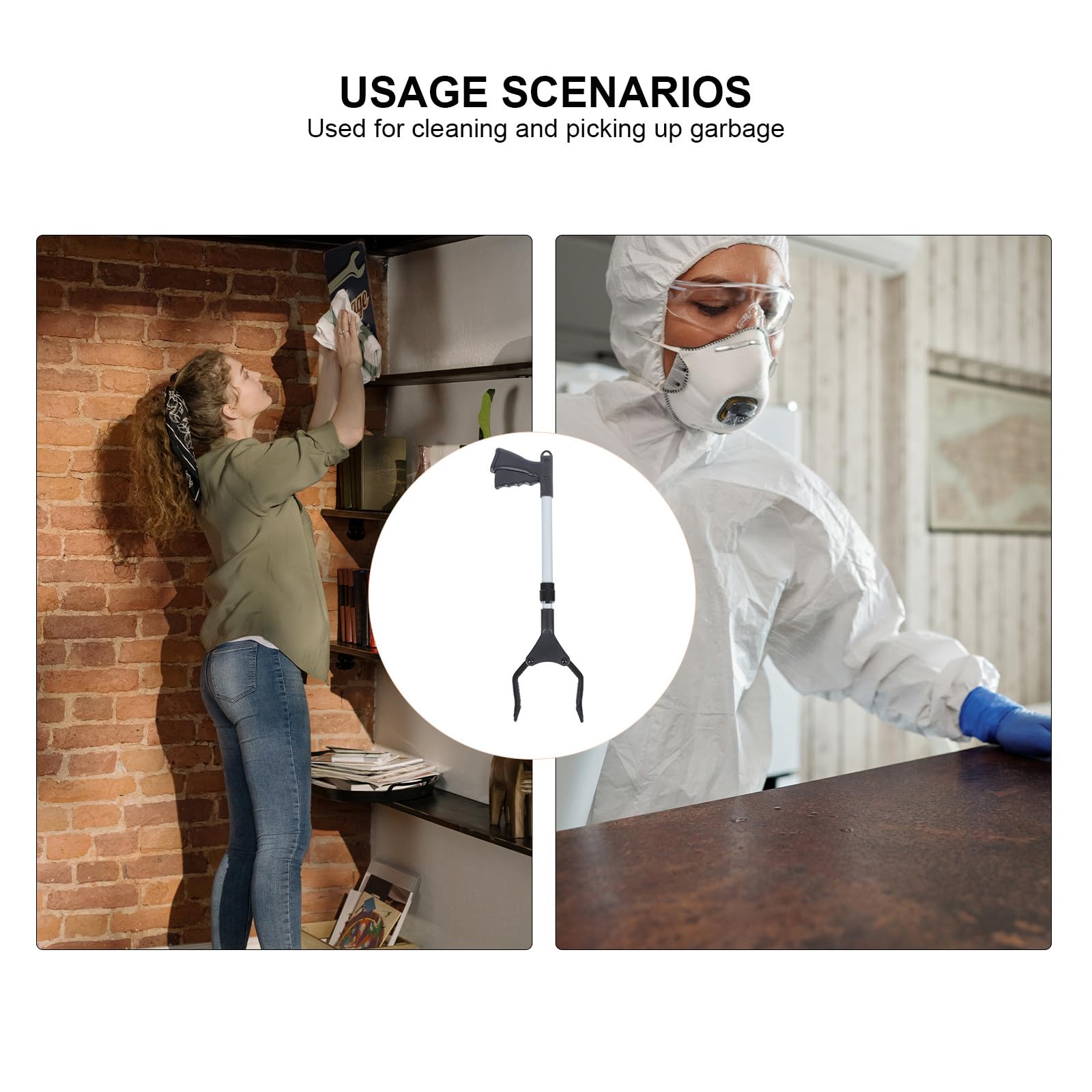 jojofuny Pince Poignée Confortable Ramasse Dechets en Alliage D'aluminium et Design Renforcé Pratique pour Ramassage Extérieur et Nettoyage de Jardin