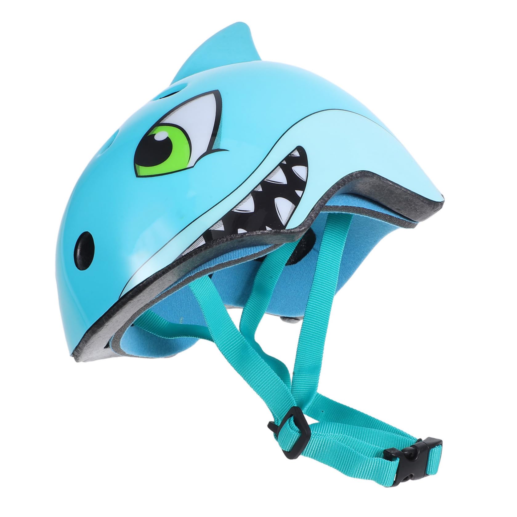 Casco de Bicicleta Niñas Ajustable Diseño de Tiburón 3D, Tamaño S 50-54cm, Material Plástico, Ventilación Aire y Protección contra Impactos para Ciclismo y Patinaje