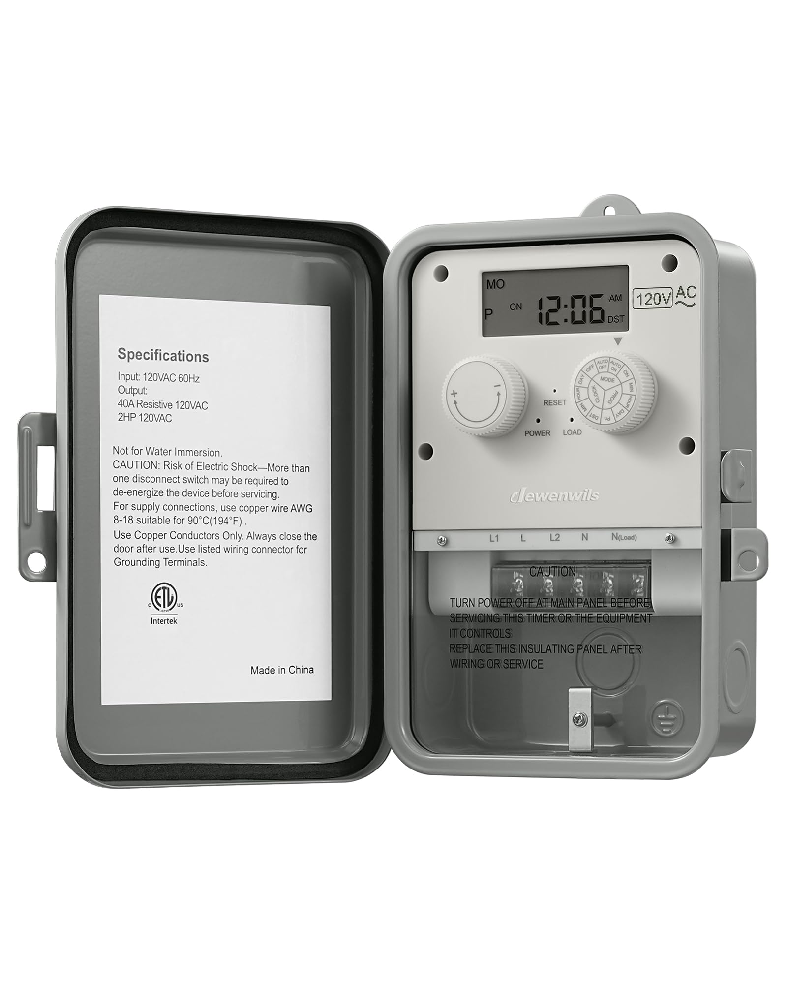 DEWENWILS - Digital Outdoor Pool Timer, 2HP 40A 120VAC, 7 Day Outdoor Programmable Timer, 12 On/Off, for Pool Pump, Water Heater-image-29