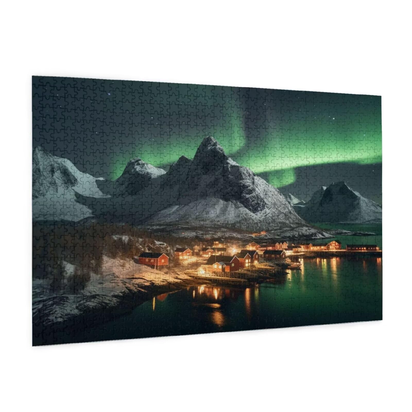 Puzzle Norwegia, 1500 elementów, zorza polarna, puzzle dla dorosłych, z pudełkiem na prezent, duże drewniane puzzle dla dorosłych, gra zręcznościowa dla całej rodziny, prezenty dla kobiet, 87 x 57 cm