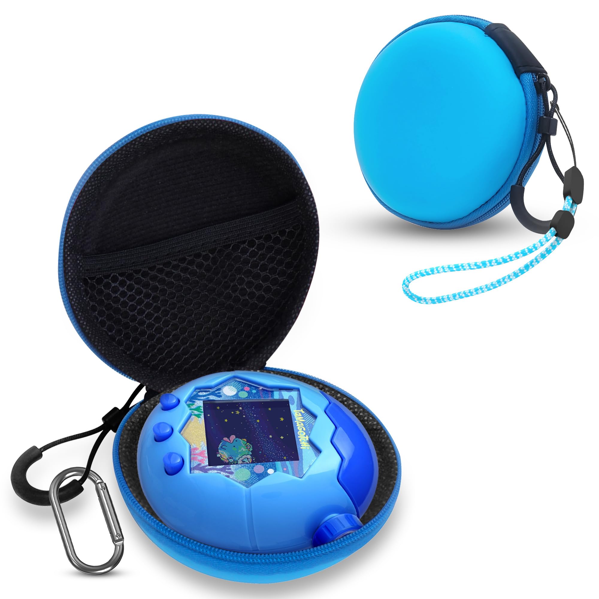 FIOPAZ Carrying Case for Tamagotchi Paradise, Hard EVA Portable Storage Protector Case Cover with Lanyard & Carabiner for Kids, Case Only (Blue)