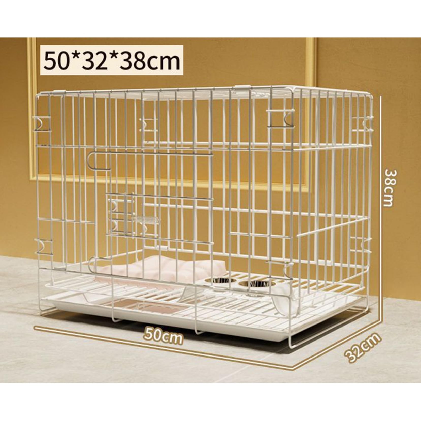 Amazon | ペットケージ 小型犬/中型犬/大型犬 50×32×38cm 鉄製 折畳み