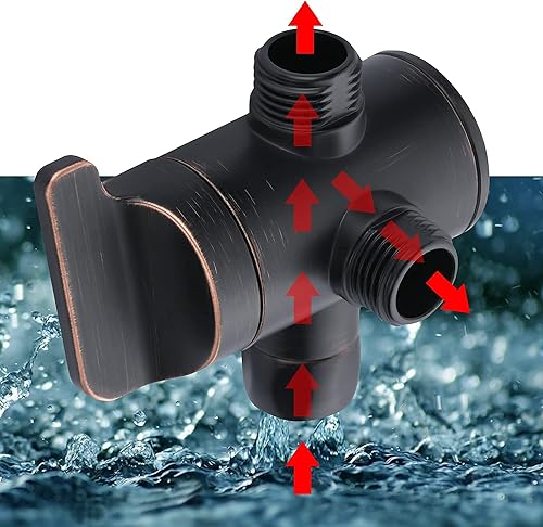 Miniatura 7 de BRIGHT SHOWERS Cabezal de ducha de lluvia redondo de 9 pulgadas, cabezal de ducha de lluvia de alta presión, válvula desviadora de brazo de ducha a