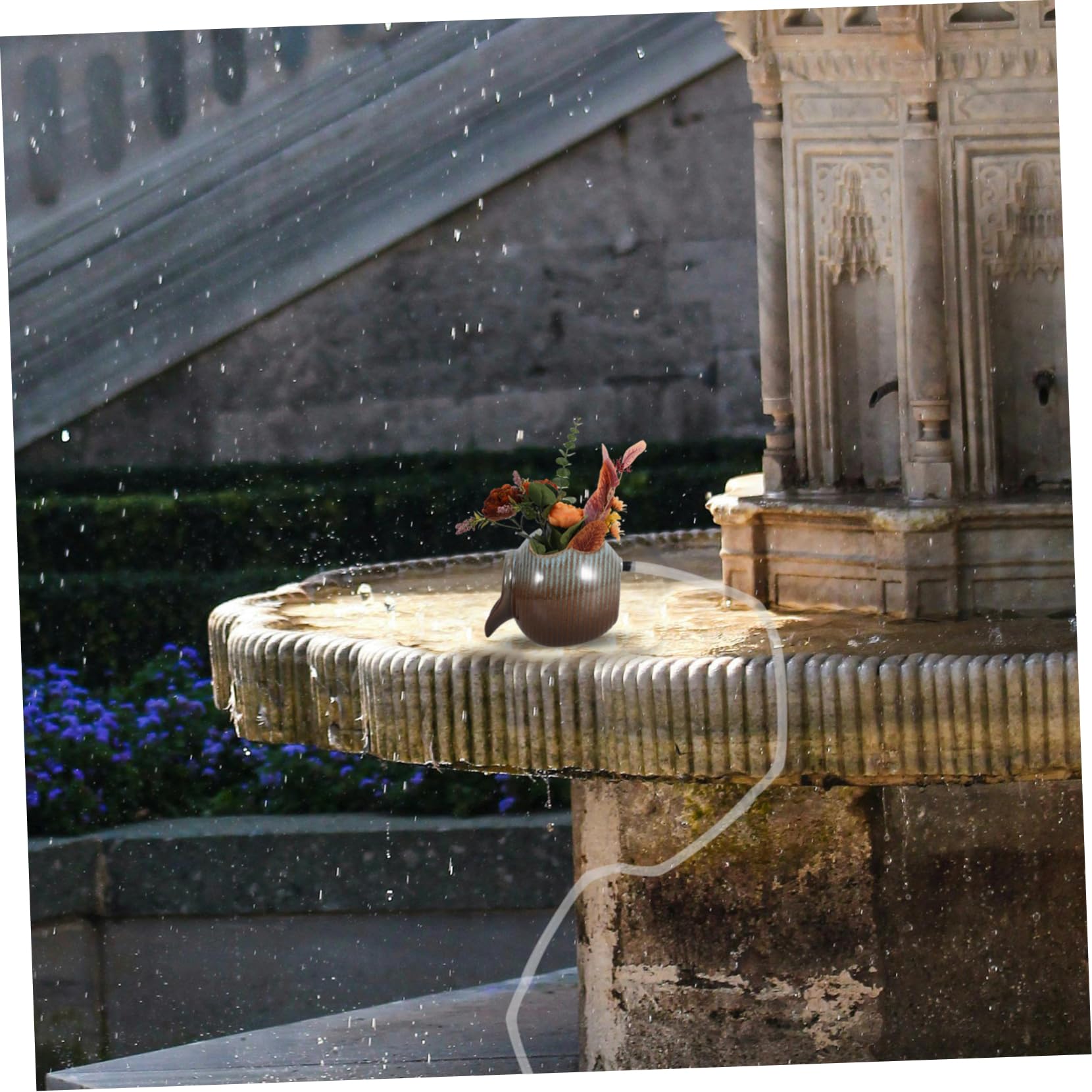 PRETYZOOM Brocca in Ceramica Flusso d'Acqua Circolante per Acquari e Piante Idroponiche, Design Aperto per Fontane Fai-Da-Te e Decorazione Interna