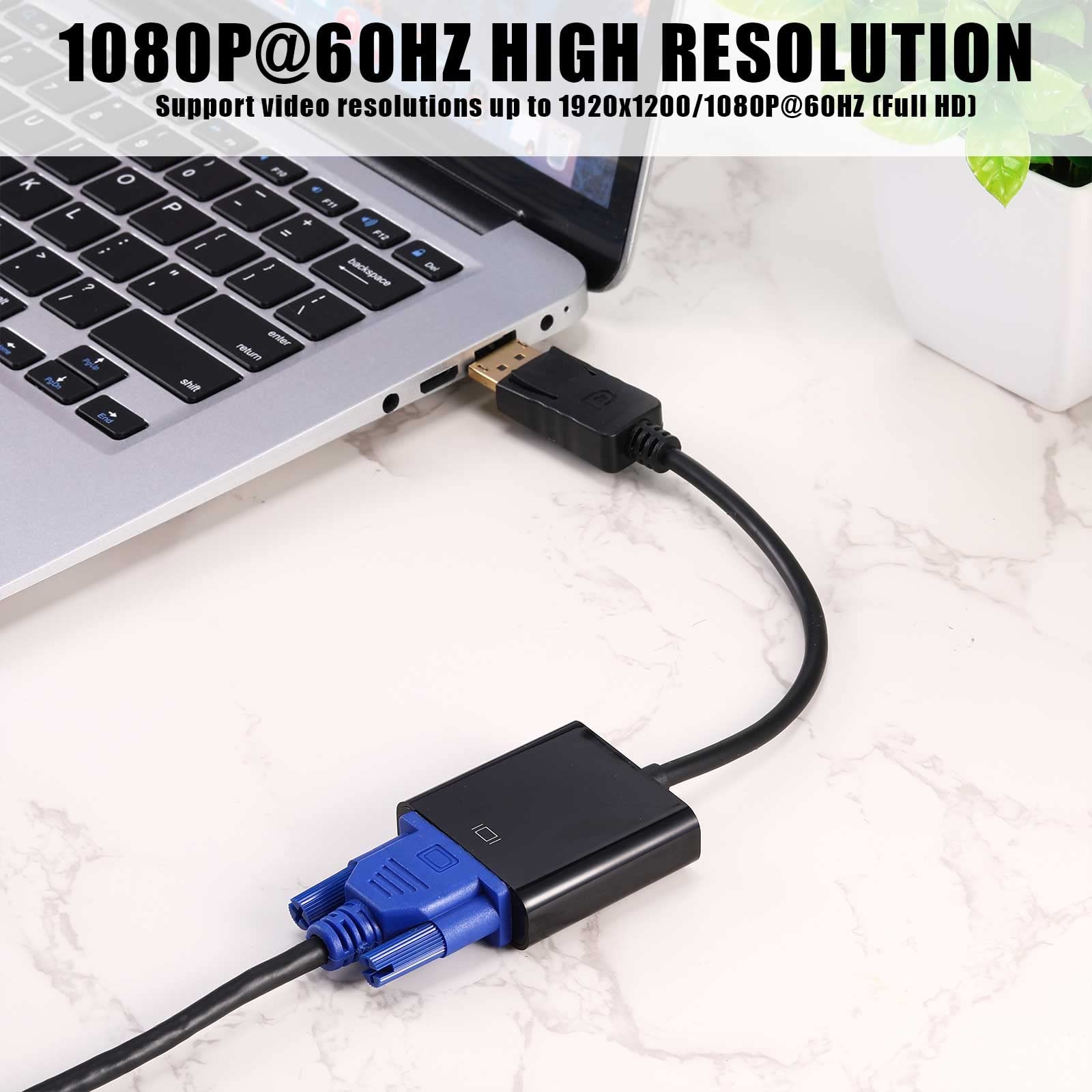 PNGKNYOCN Adaptateur DisplayPort (DP) vers VGA, port d'affichage plaqué