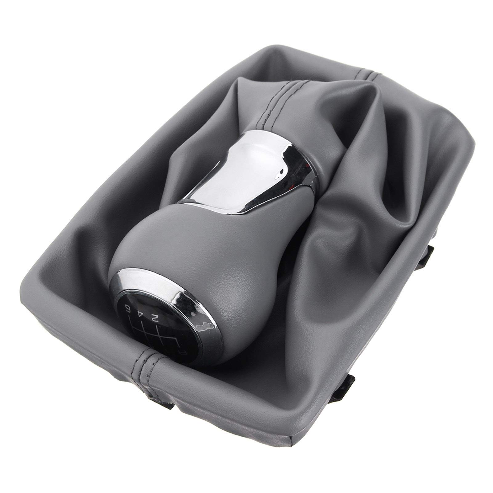 LZLWL Pomo de Palanca de Cambios de Acero Inoxidable Plateado para Audi A4 S4 B8 8K / A5 8T / Q5 8R S-Line 2007-2015 6 MT Coche de Velocidad de Cambio de Engranaje Perilla de Cuero de PU de Arranque