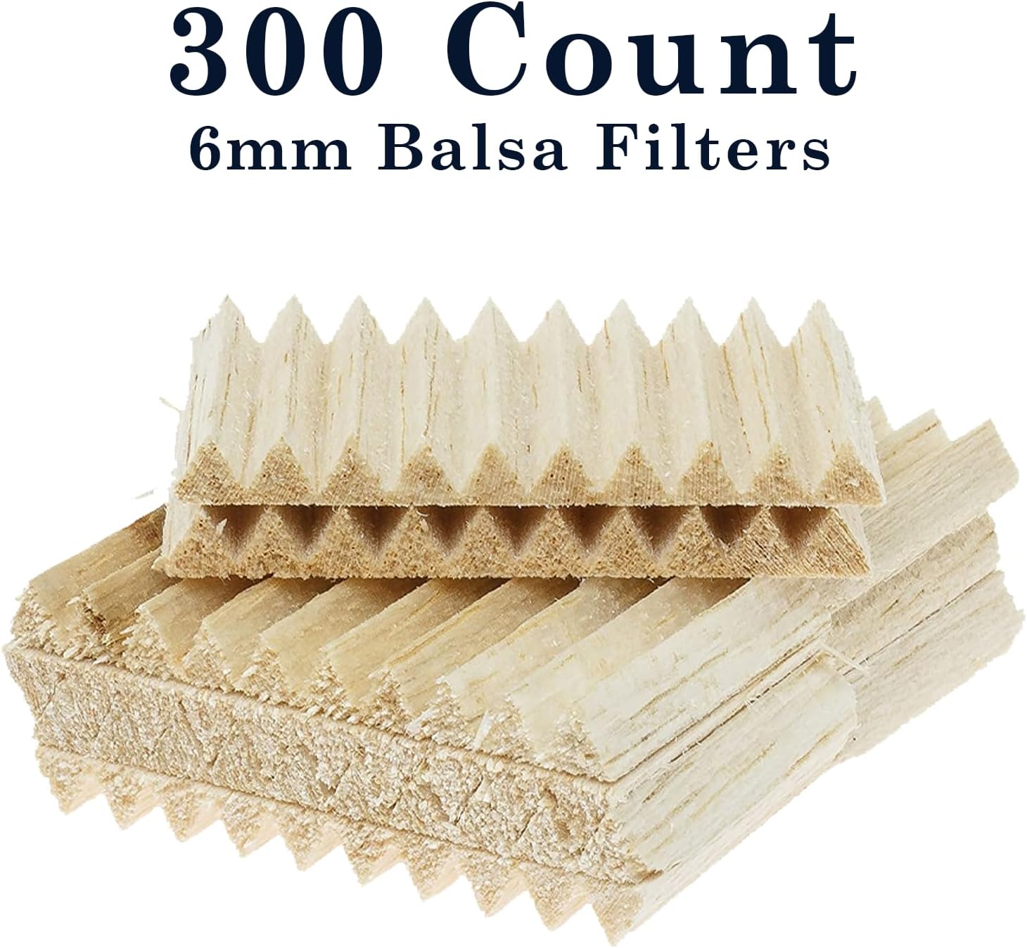 Savinelli 6mm Balsa Filters, Italian Balsa Wood Filters for Tobacco Pipe Care, Savinelli Pipe Accessories, 300 Pack