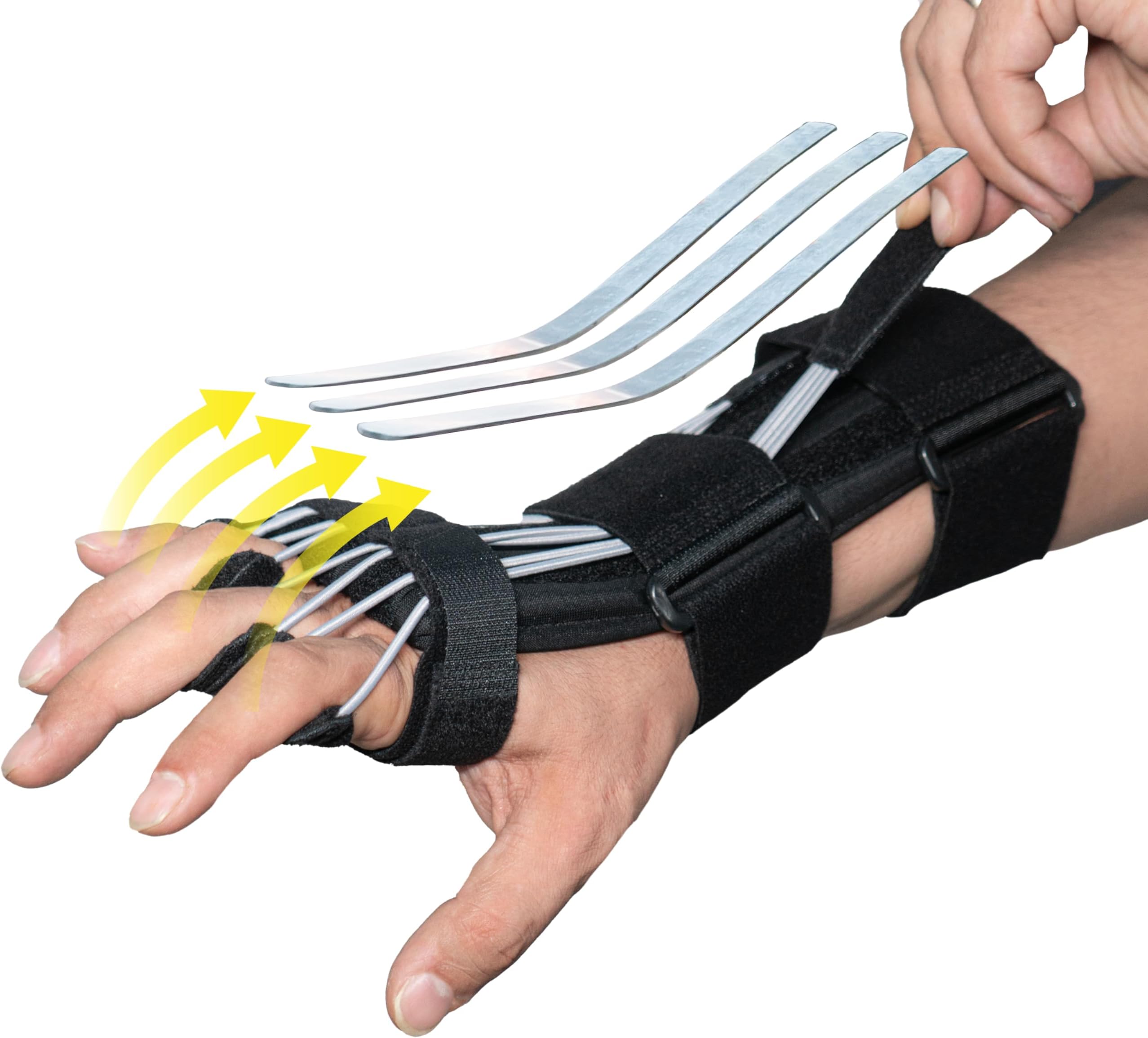 Pucka Radial Nerve Palsy Splint Adjustable Dynamic Drop Wrist and Finger Splint for Pain Mcp Arthroplasty Recovery Stroke Brace - Fits Right or Left Hand Splint
