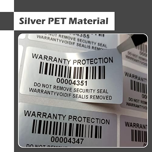 Miniatura 5 de 120 calcomanías de código de barras a prueba de manipulaciones con etiqueta de seguridad de número de serie individual, etiqueta de sellado para