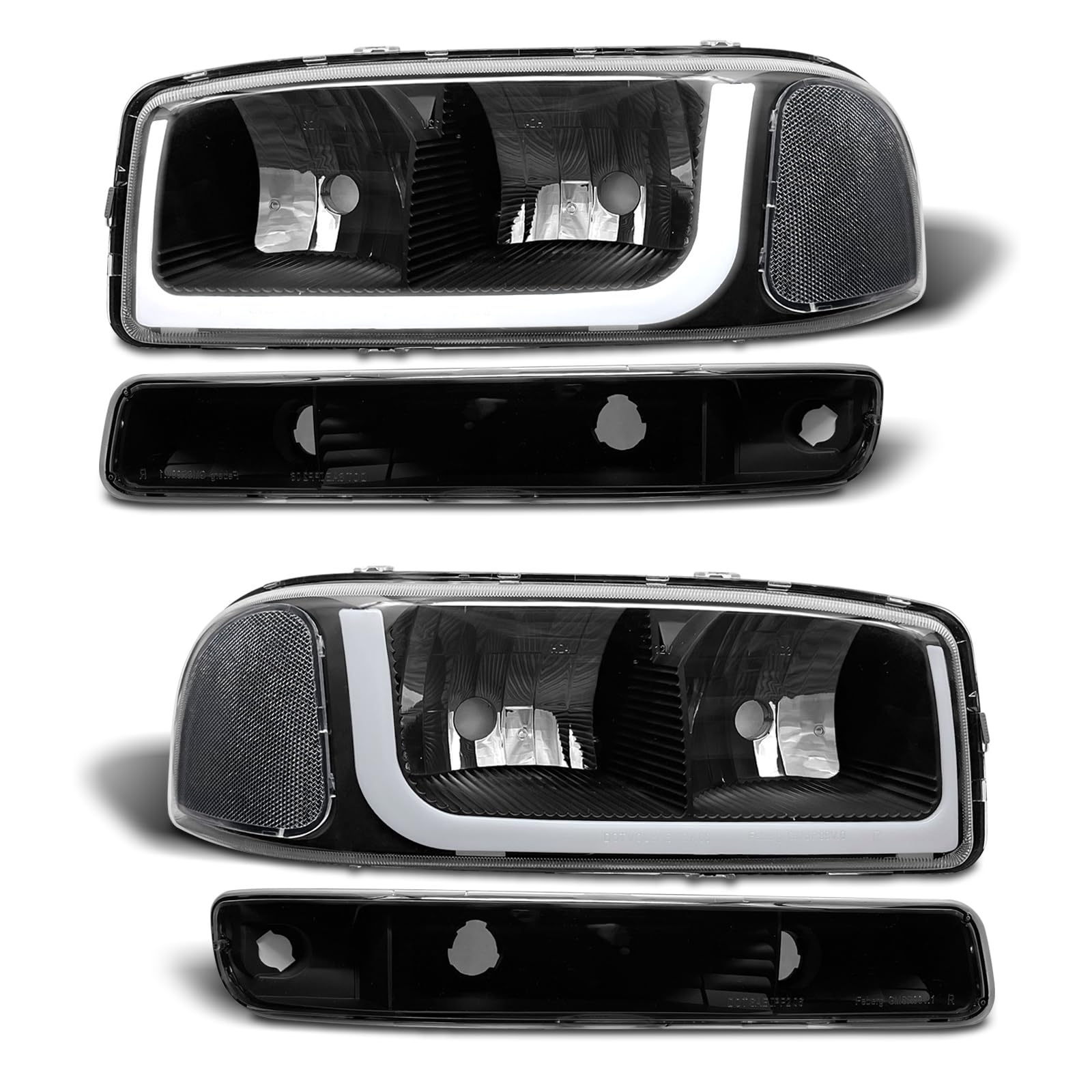Photo 1 of ADCARLIGHTS for1999-2006 Sierra Headlight Assembly with LED bar compatible with 1999-2006 GMC Sierra Yukon