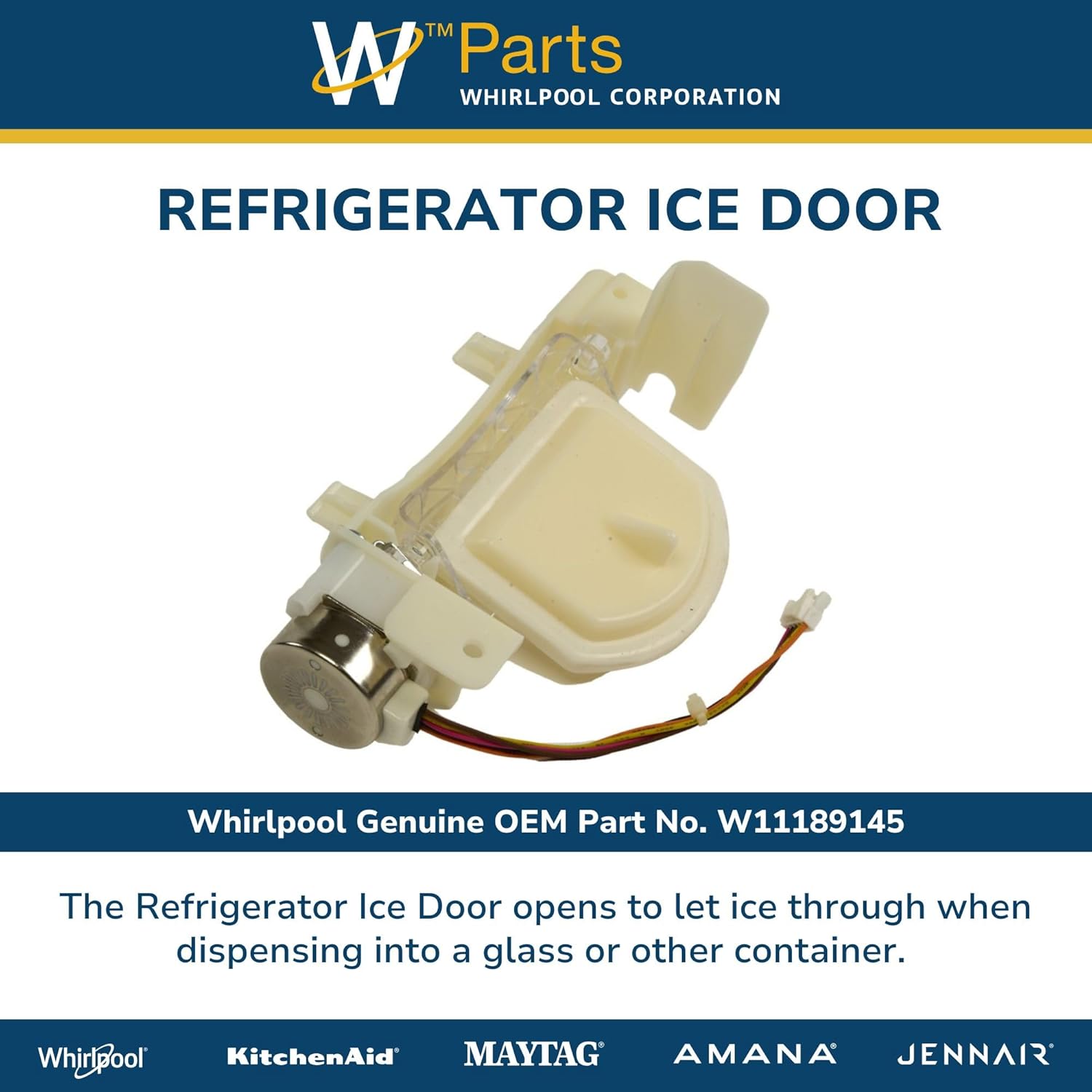 Whirlpool W11189145 Genuine OEM Refrigerator Ice Door Replacement Part - Replaces W10696704, W10864020