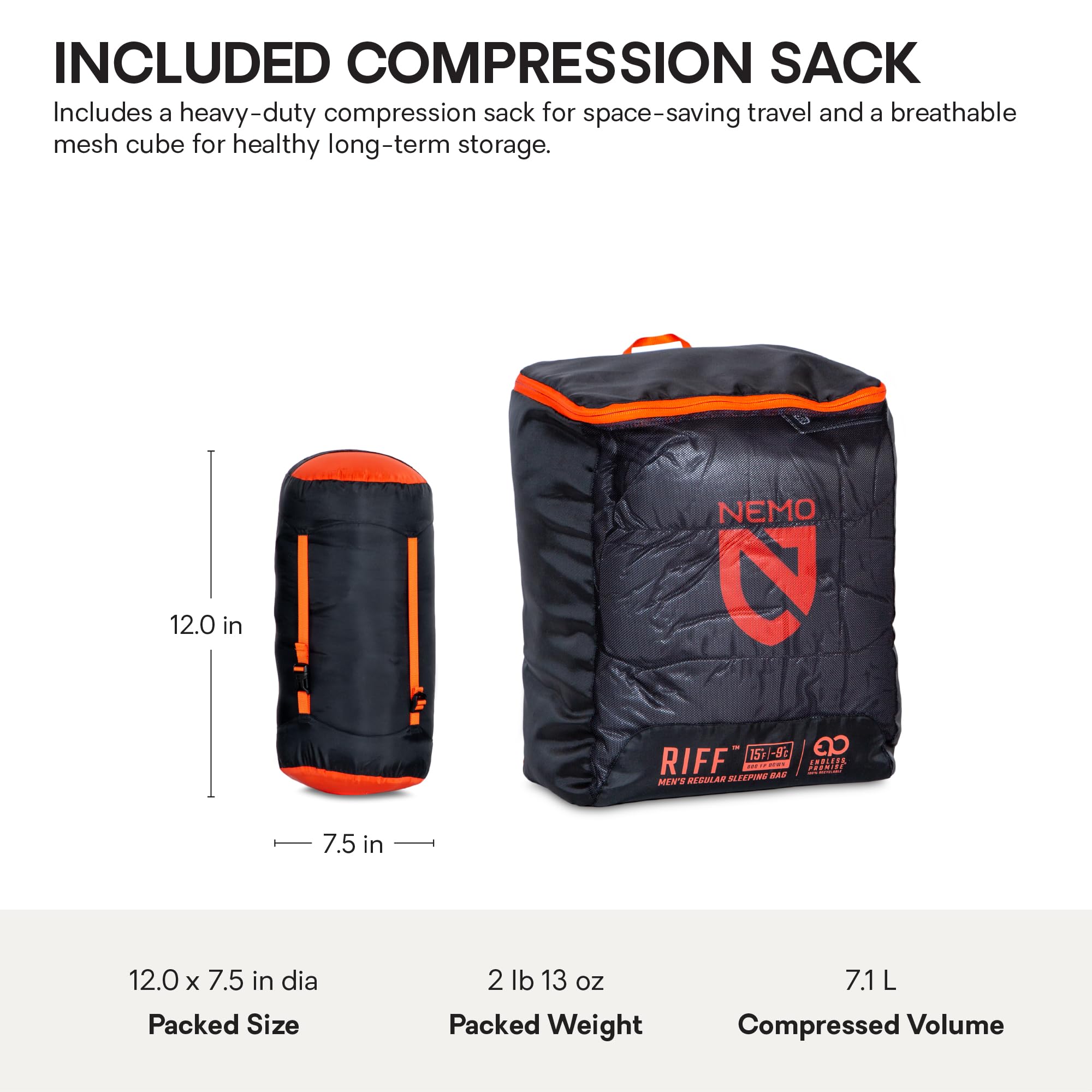 Amazon.com: NEMO Equipment Riff Down Sleeping Bag - Men's 15°F