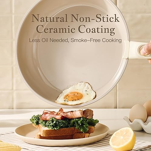 Miniatura 3 de Redchef Juego de ollas y sartenes realmente no tóxicas, antiadherentes, juego de ollas y sartenes de cerámica antiadherentes, sin PFAS PTFE PFOA