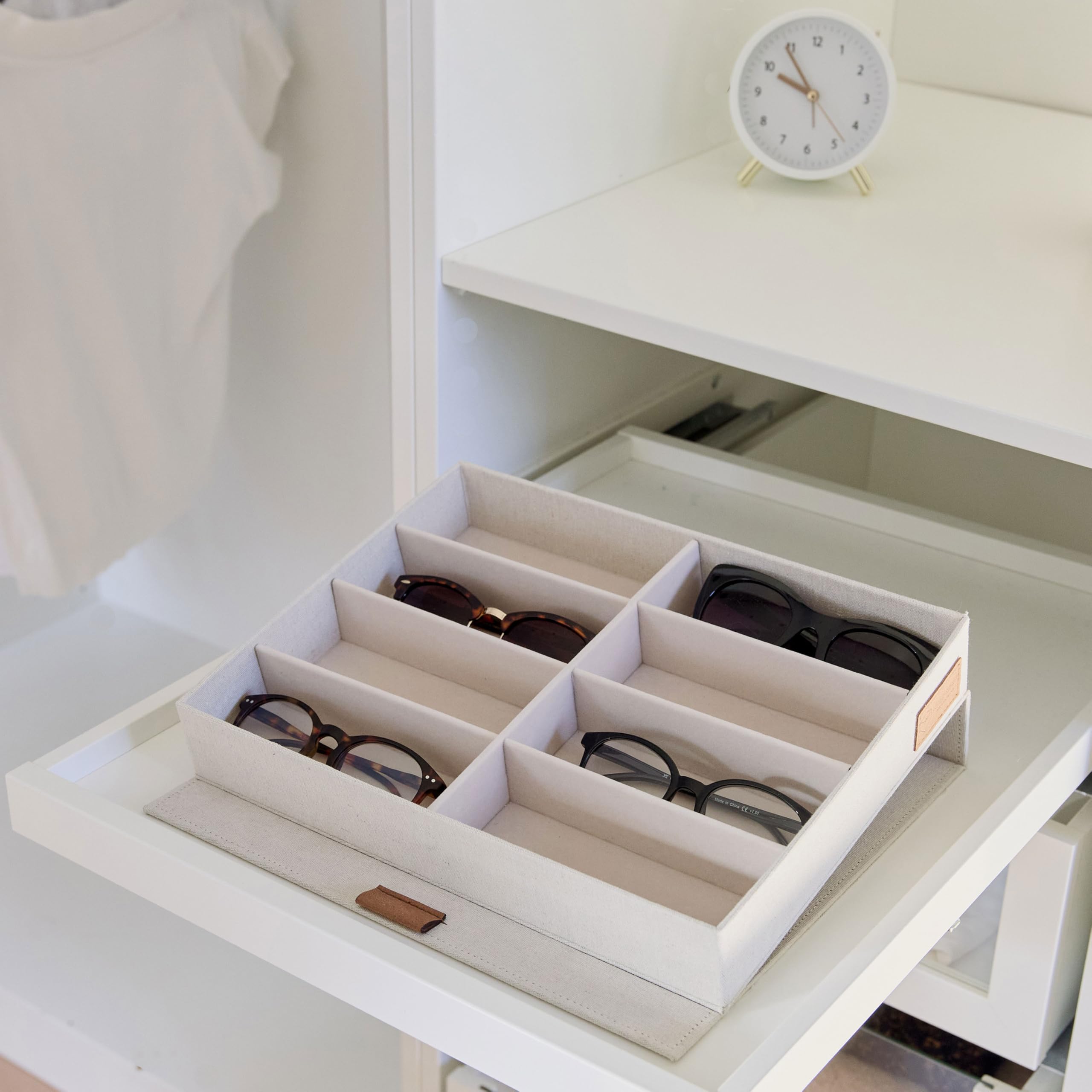 LOVE !T STORE !T Brillenbox, 8 Fächer Caja para Gafas, Beige, 32 x 25 x 5,5 cm Unisex Adulto