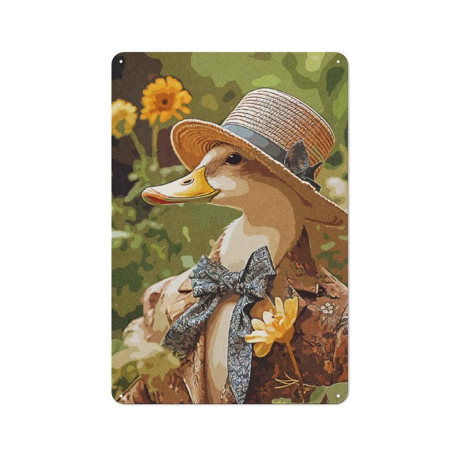 Rustic Vintage Duck Tin Wall Plaque 30x20cm, Rustic Kitchen Decor for Cottage, Kitchen, Hallway Or Breakfast Nook