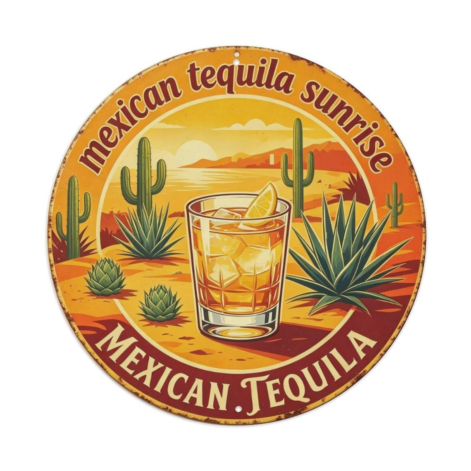 Mexican Tequila Sunrise Metal Tin Sign Plaque