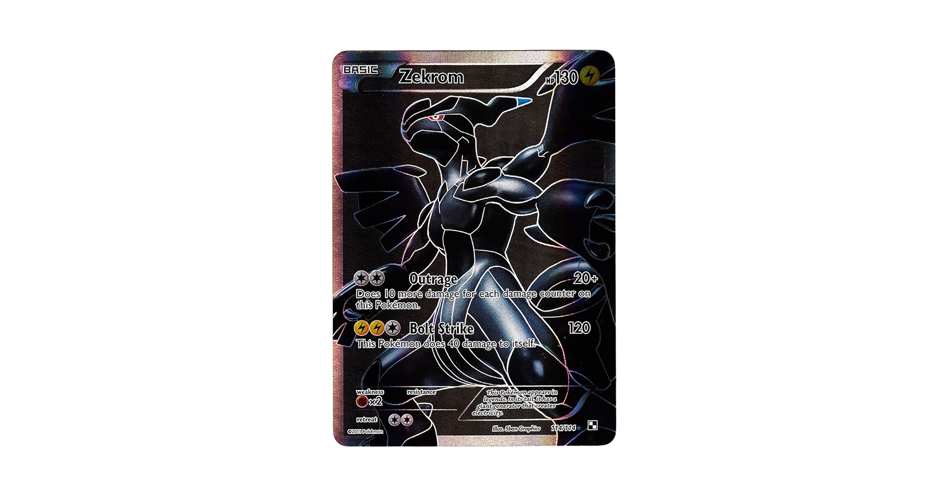 Amazon.com: Generic Zekrom Full Art 114114 Black and White