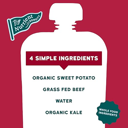 Miniatura 7 de Serenity Kids Surf & Turf - Paquete de bolsas de comida para bebés 6 de cada una de carne de res alimentada con salmón silvestre y pasto (12