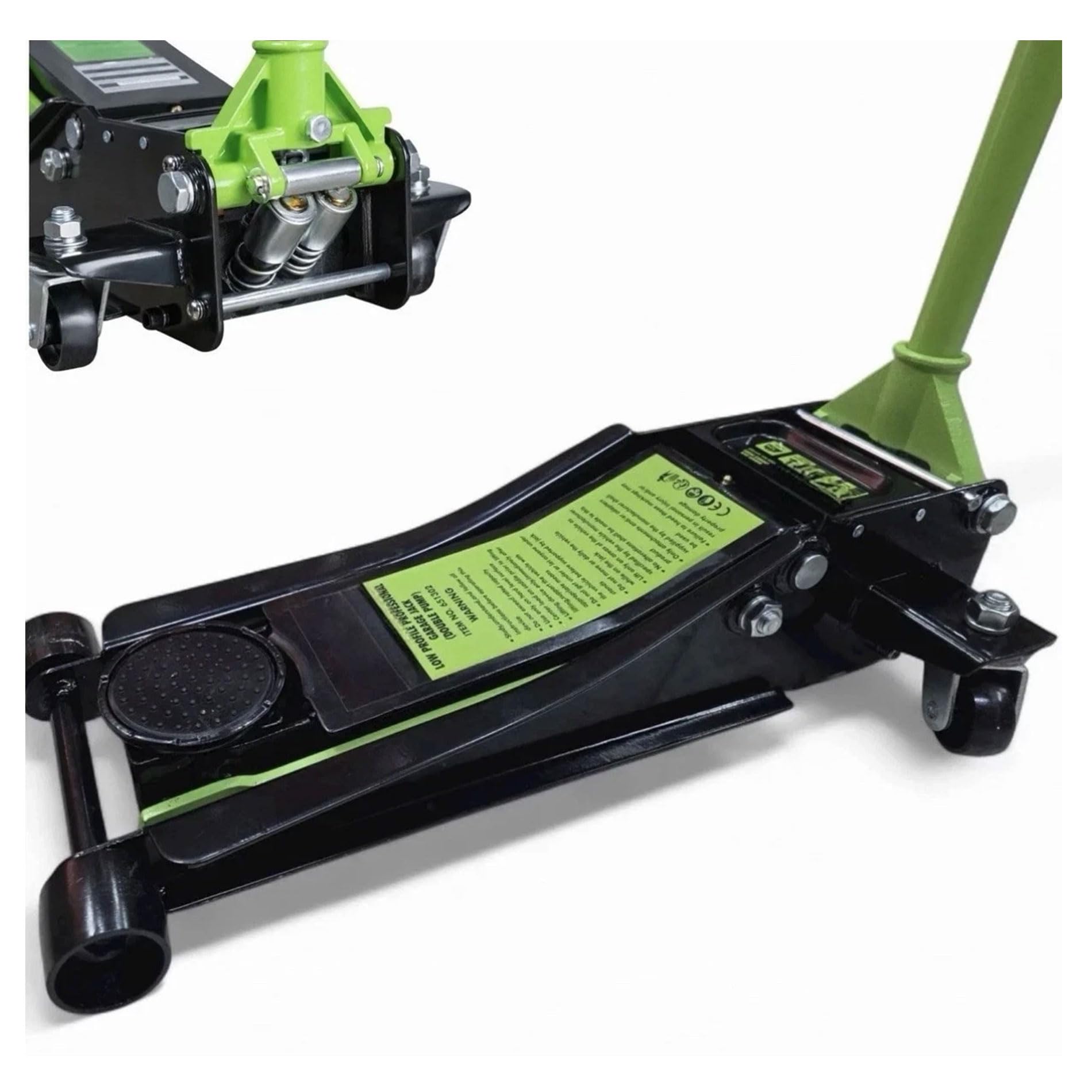 Cric Auto Sollevatore Idraulico Professionale 5T 5000kg Ribassato Doppio Pistone