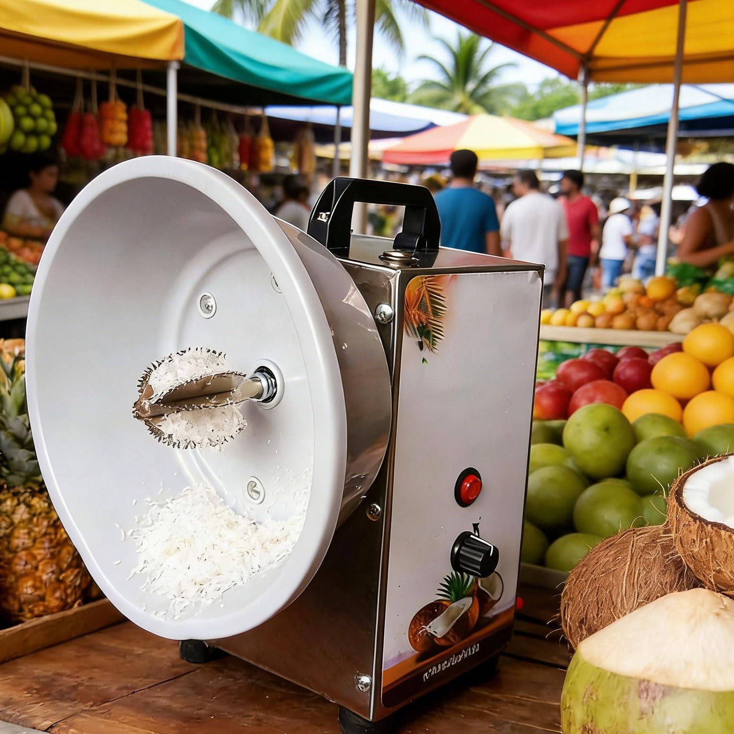 Râpe électrique à noix de coco 35 kg/h en acier inoxydable portable pour magasin de boissons