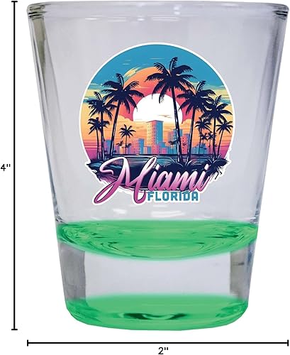 Miniatura 7 de R and R Imports Miami Florida B Souvenir - Vaso de chupito redondo de 1.5 onzas, color azul