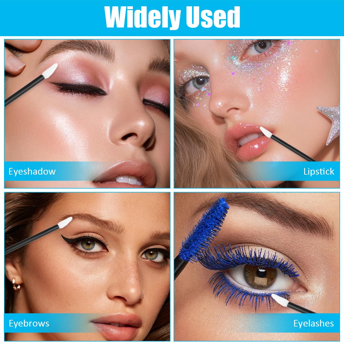 400 Piezas Cepillos Para Maquillaje de Labios, Pincel Labios de Brillo en áNgulo para Una Aplicación Uniforme De Pintalabios, Corrector, Base de Maquillaje, Rímel, Esmalte de Uñas y Tratamiento Local