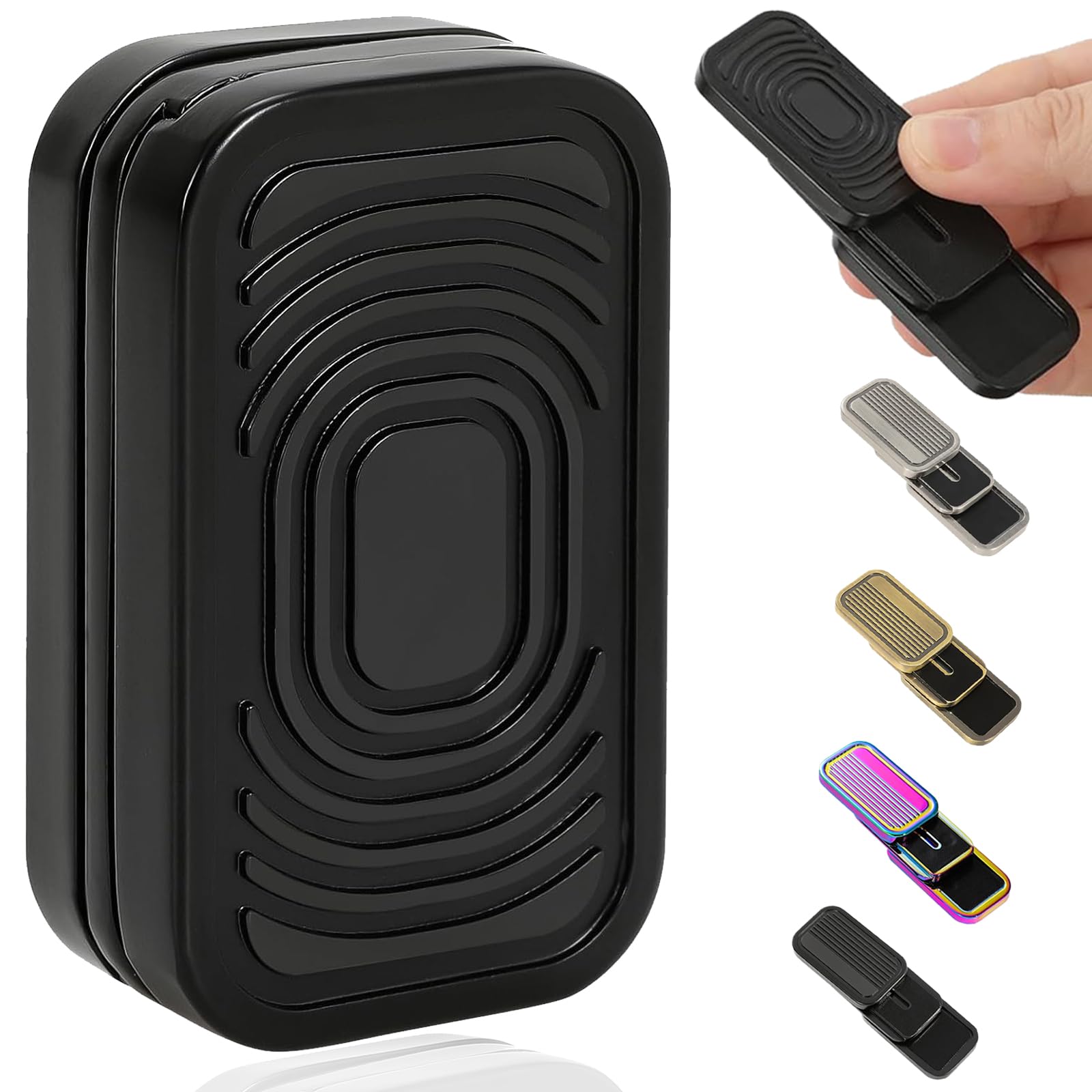 Bufccy Fidget Slider 3 Layer EDC Gadgets Toy, Metal Magnetic Haptic Fidget Toys for Adults Anxiety/Stress Relief, Gift for Boyfriend, Husband and Father (Black)