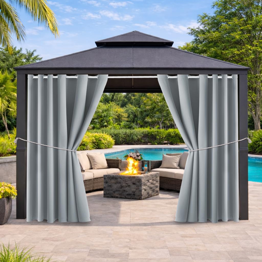 DIVA EN CAMINO DEC Outdoor Patio Curtain Waterproof Darkening Thermal Insulated Indoor Curtains for Bedroom, Porch, Living Room, Pergola, Cabana, W84