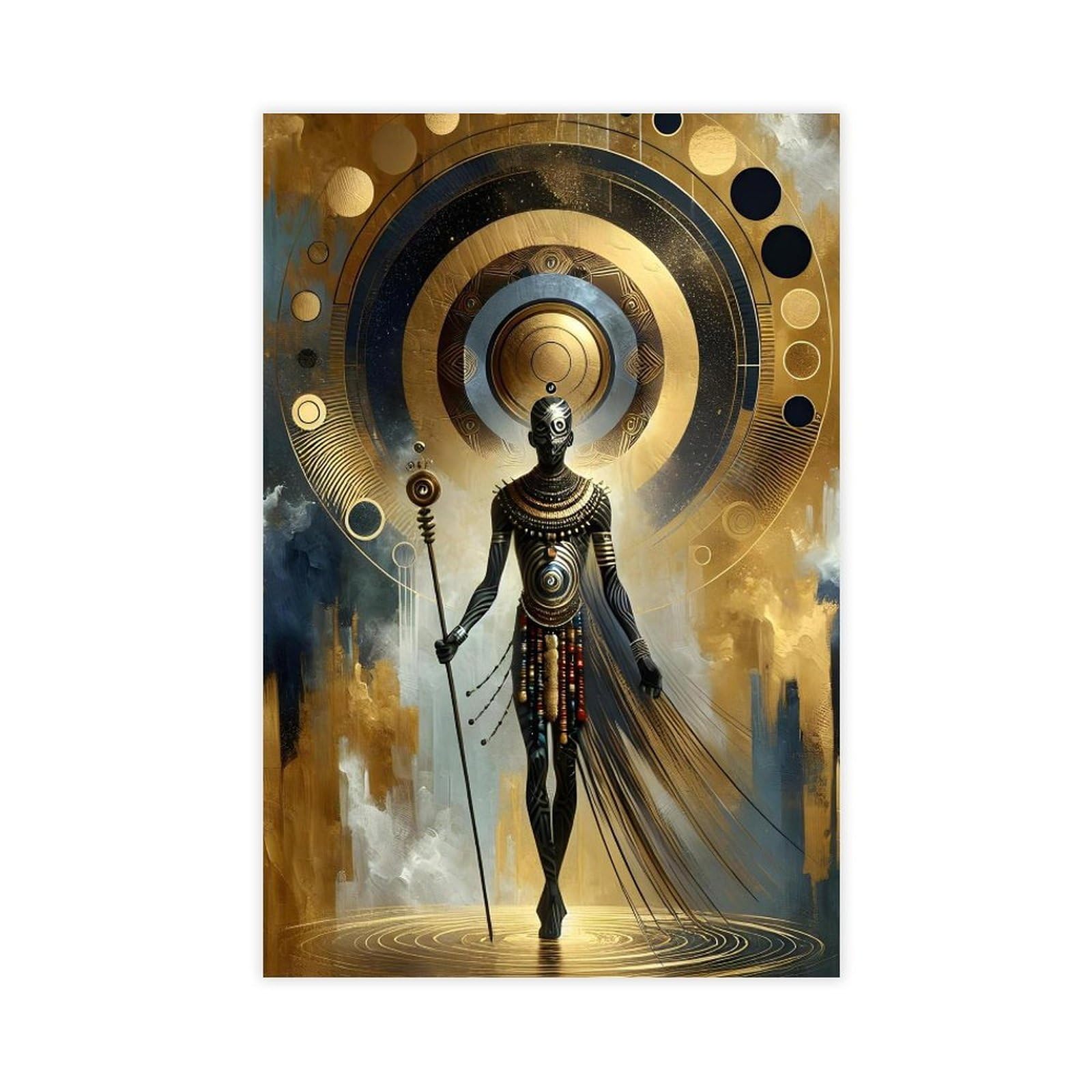 Ywtjax Unframe-Style Cosmic Deity Poster Canvas Poster For Living Room Decor Gift