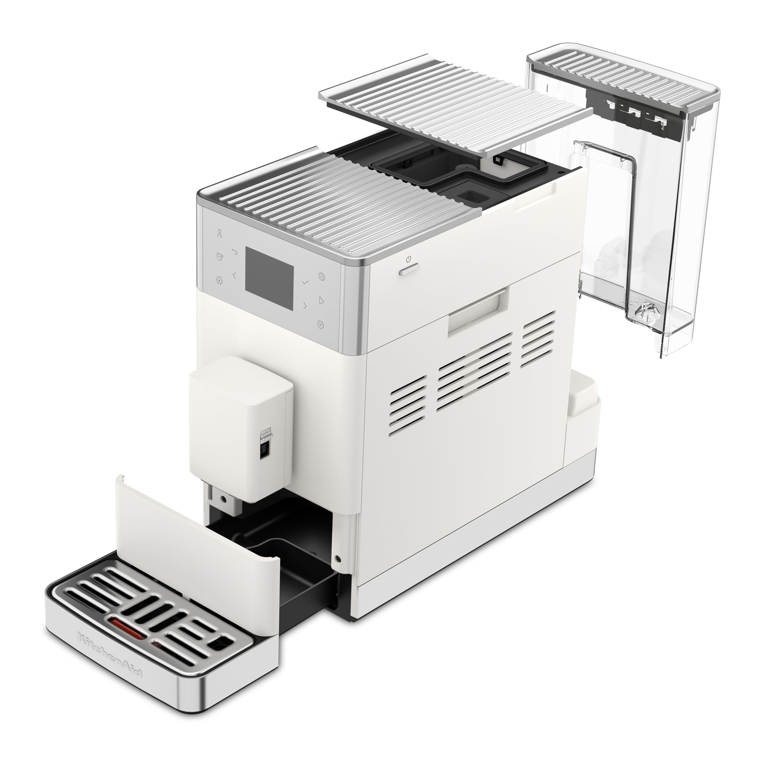 KitchenAid KF3 Kaffeevollautomat, AutoMilk-System, IntelliGrind-Mahlwerk, 15+ Rezepte, Iced Coffee, 6cm Farbdisplay, 15-18 Bar, Porzellanweiß | AutoMilk-System, IntelliGrind-Mahlwerk, 15+ Rezepte, Iced Coffee, 6cm Farbdisplay, 15-18 Bar