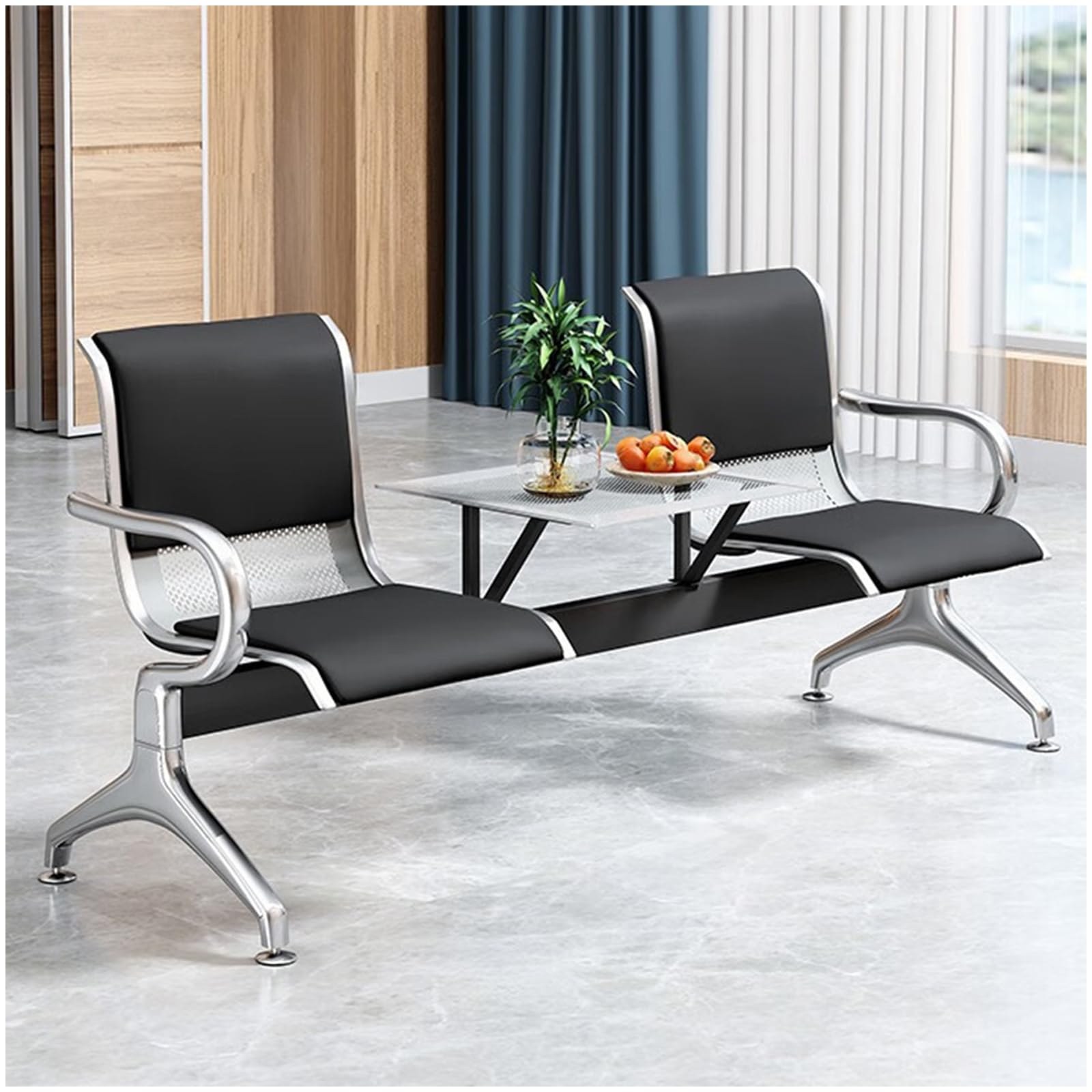 Edx Chaises De Salle D'attente En Cuir Avec Accoudoirs Rebourrés