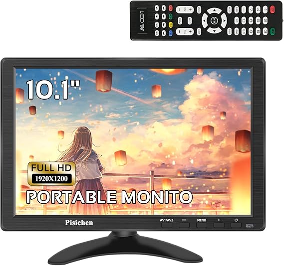 Pisichen Small HDMI Monitor 10.1 inch FHD 1920×1200 IPS Portable
