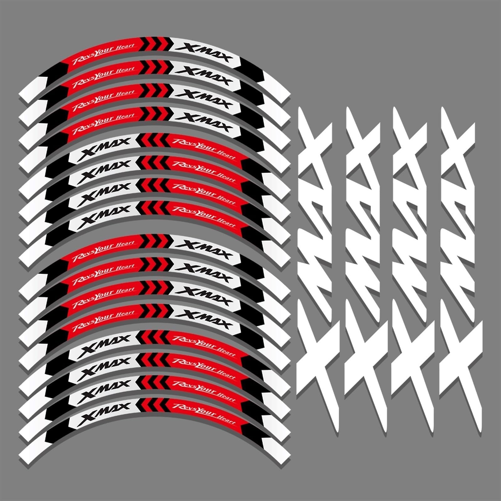 ZAPORA scooter Motorcycle Stickers Wheel Rim Decal For Y&amaha Xmax 300 125 250 400 Xmax300 Xmax400 Xmax250 2019 2020 2021 edge sticker(Color6)