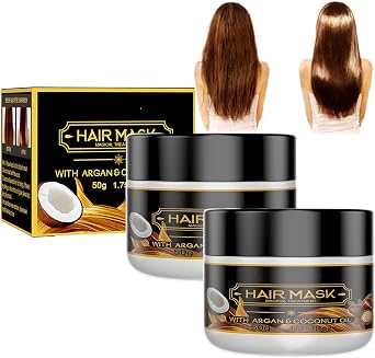 2PCS Pure Keratin Repair Hairmask, 1.8 oz 50 g Keratin Mask With Argan & Coconut Oil, Instant Keratin Hair Treatment, Deep Conditioner Hair Oil For Dry Damaged Hair And Growth