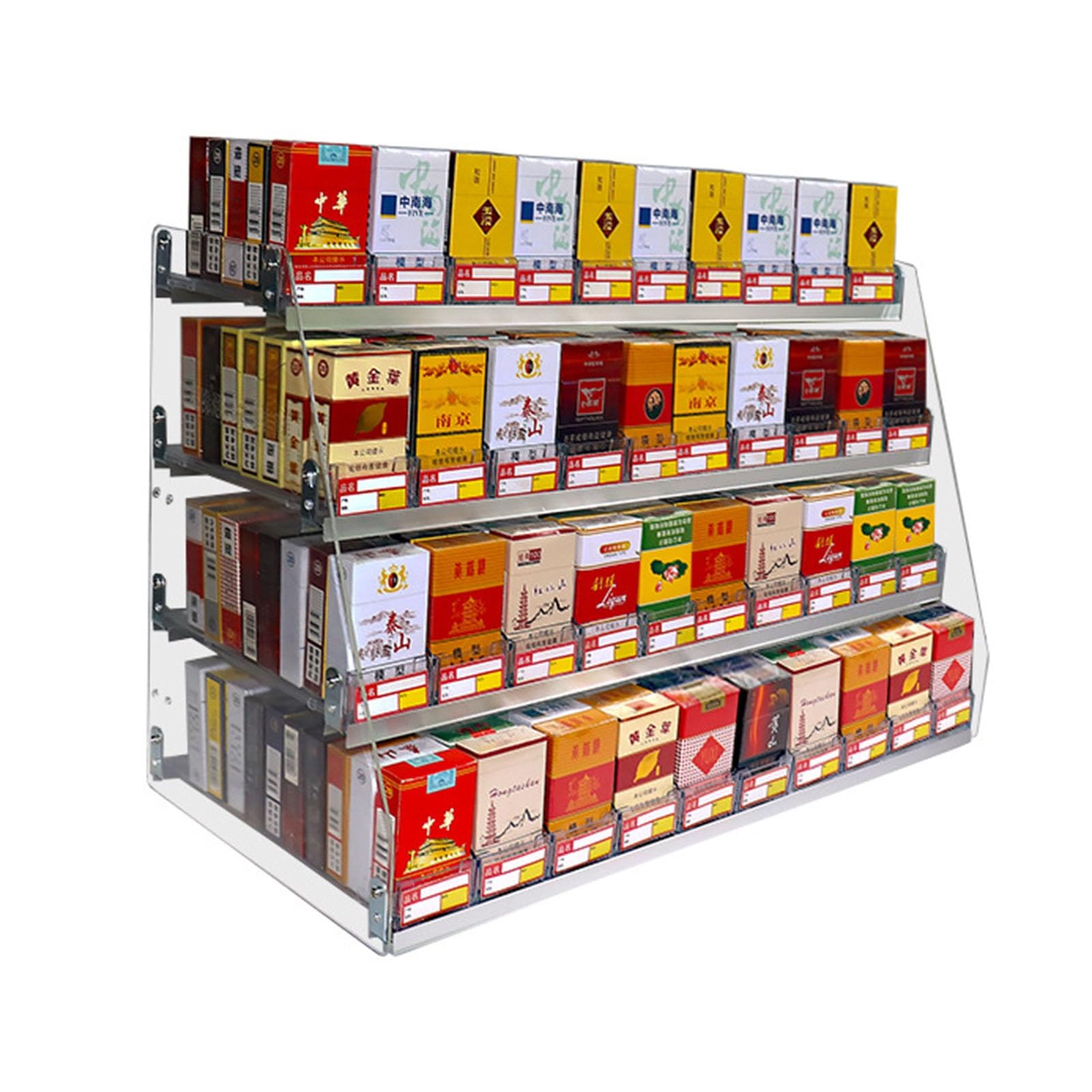 Présentoir à cigarettes avec plateau à poussoir automatique à 8 colonnes