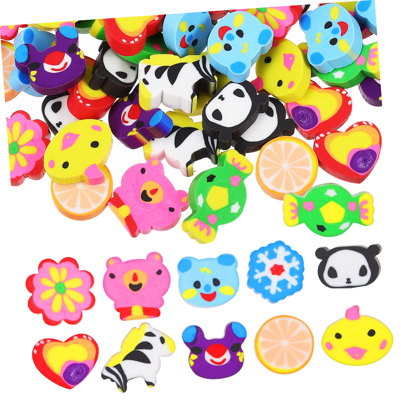Erasers Pack 100 Pezzi Tpr Animal Cartoon per Bambini | Festa Scuola Decor, Gomme per Cancellare da Cancellare per Cartoni Animati, Classroom Rewards e Party Favors Stile Casuale