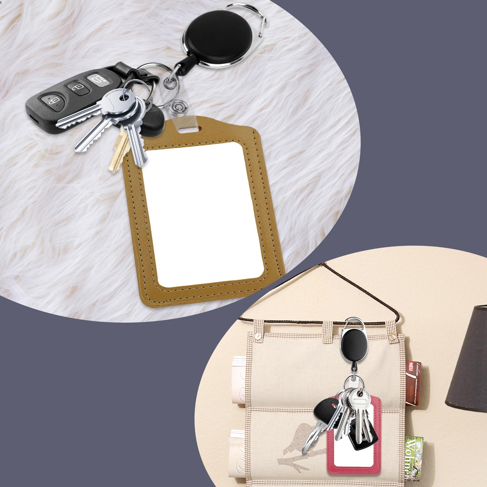 Porta Badge Retrattile Bobina con Portachiavi 3 Pcs Clip MXTIMWAN